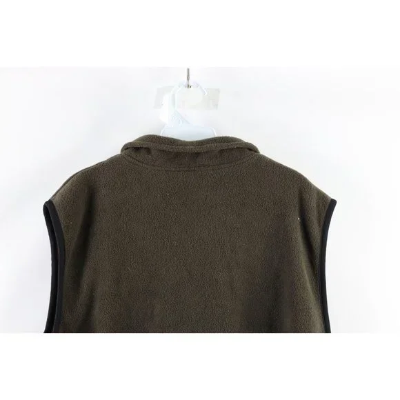 Vintage 90s Streetwear Mens 2XL XXL Full Zip Fleece Vest Jacket Olive Green - Picture 6 of 8